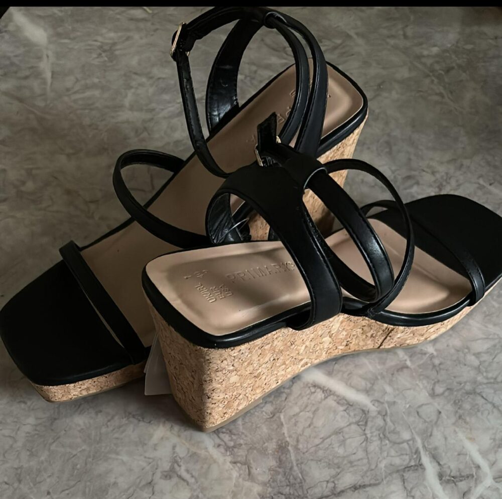 Primark Cork Wedge Sandals - Black