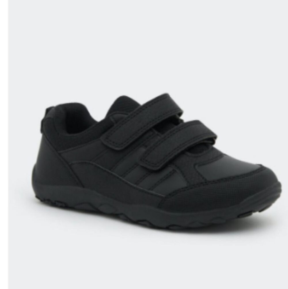 Dunnes Stores Boys' Black School Shoes with Riptape Fastening