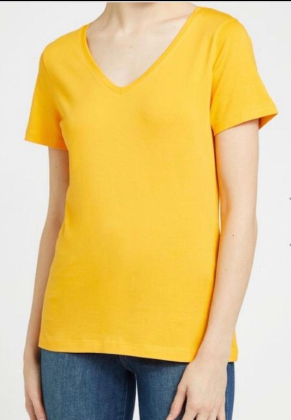 Title: Dunnes Ladies' V-Neck T-Shirt - Yellow