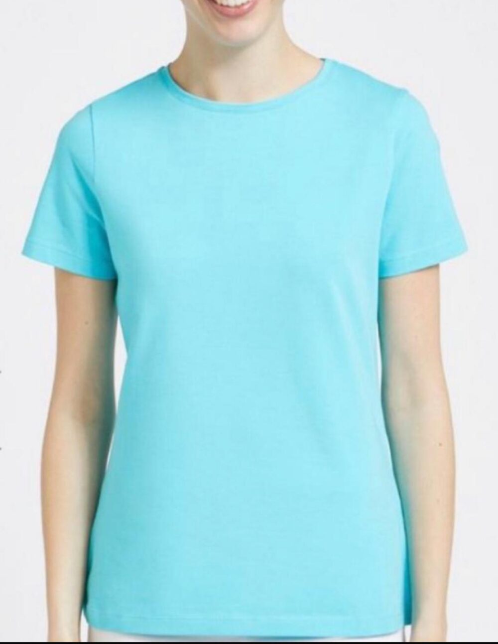 M&S Ladies' Crew Neck T-Shirt - Powder Blue (Multiple Sizes)