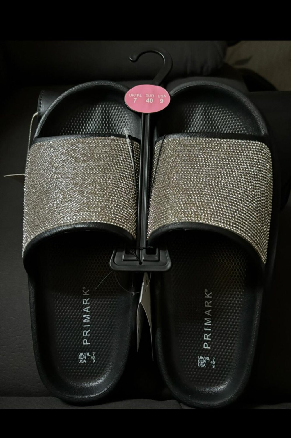 Primark Crystal Slides - Black