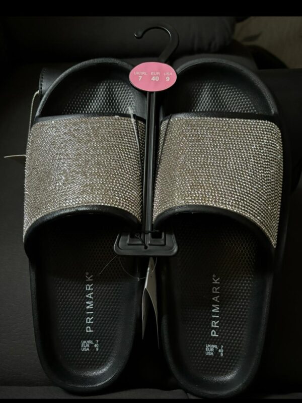 Primark Crystal Slides - Black