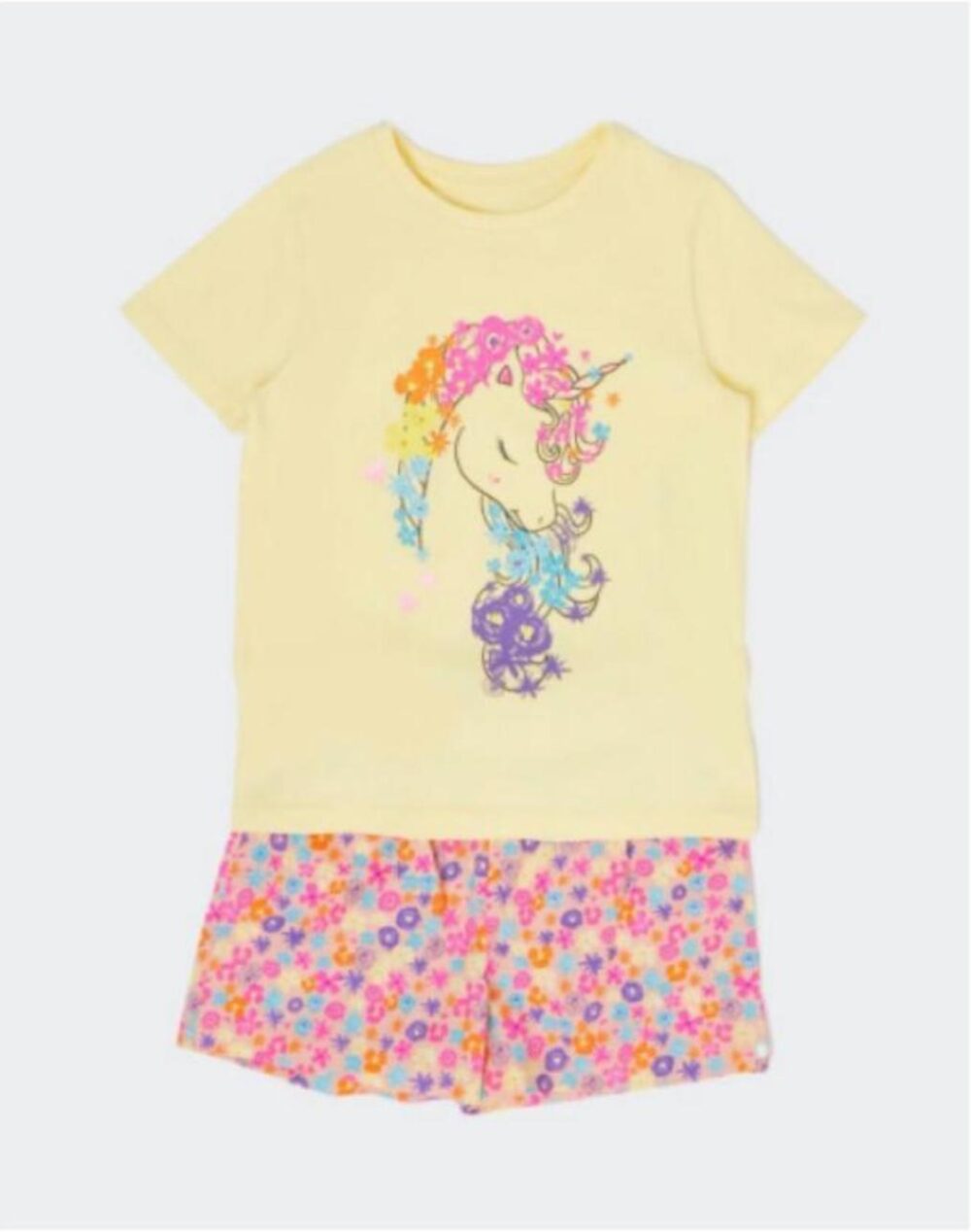 Dunnes Girls' Unicorn Pyjama Set (Yellow)