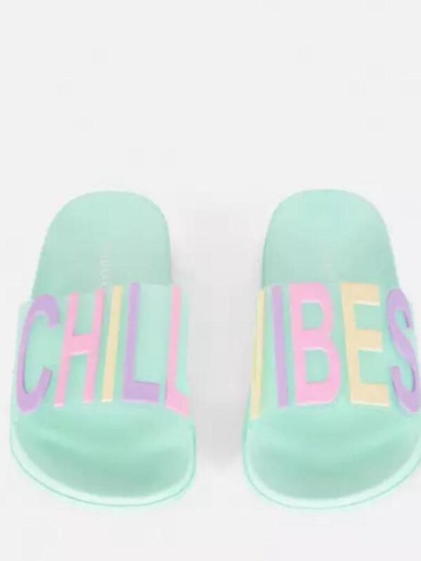 Primark "Chill Vibes" Slides - Teen Green