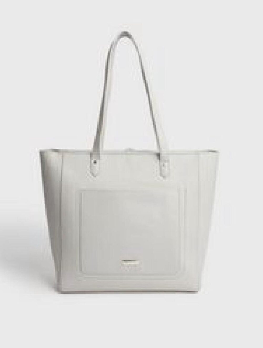 New Look Grey Leather-Look Tote Bag